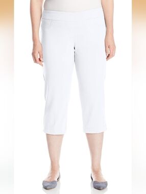 Slim-Sation White Pull-On Capri Pants Size 24 NWT 22 In Inseam
